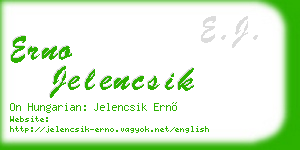 erno jelencsik business card